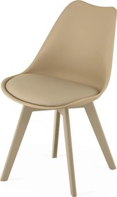 Krzesło MARK - ciemny beż / nogi beżowe