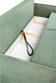 Jasnozielona sztruksowa rozkładana sofa 218 cm Tori – Bonami Selection