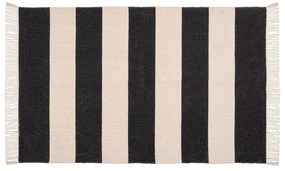 Czarno-beżowy dywanik łazienkowy z bawełny z recyklingu Wenko Kasi, 50x80 cm