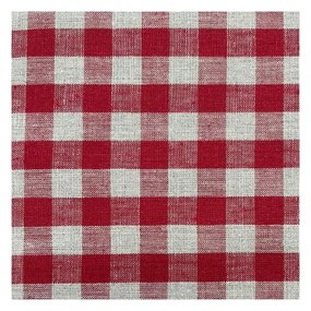 Czerwony lniany okrągły dywan pod choinkę ø 125 cm Red Gingham – Linen Tales