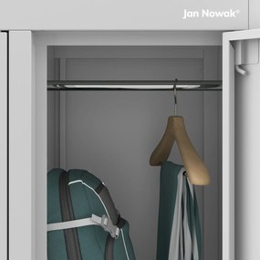 Szkolna szafka skrytkowa do szatni Bartuś 2 Plus, 55,9x45x150 cm, szara