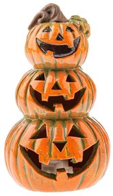 Jesienna dekoracja ceramiczna Trzy dynie z twarzą, 9 x 15 cm
