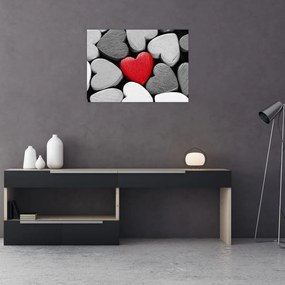 Obraz na szkle drewnianych serc (70x50 cm)