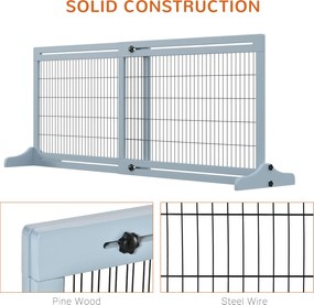 PawHut Brama Ochronna dla Psów na Schody Regulowana Wysokość Szaro-Czarna 180cm Wysoka | Aosom PL