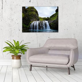 Obraz klifu z wodospadem (70x50 cm)