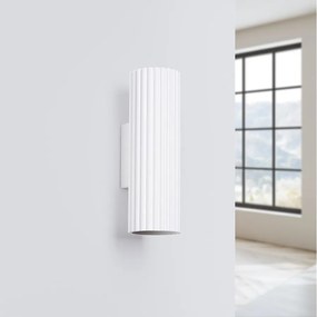 Lampa ścienna minimalistyczny Gloow, aluminium - 2 źródło światła 4000K - L.6.5 x H.20 cm - biały
