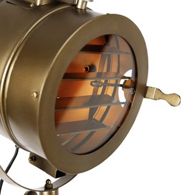 Lampa podłogowa na statywie brązowa z drewnianym reflektorami studyjnymi - Radient