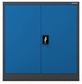 Szafka metalowa na klucz garażowa BEATA, 900 x 930 x 400 mm, antracytowo-niebieska