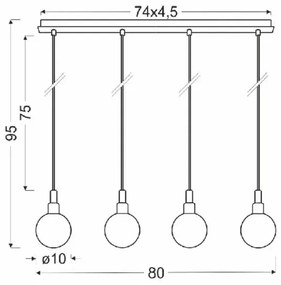 Minimalistyczna lampa wisząca na listwie chrom - V114-Suso