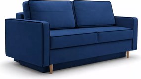 Kanapa Latina 3-osobowa z funkcją spania i pojemnikiem – welurowa sofa DL 190x152, styl skandynawski
