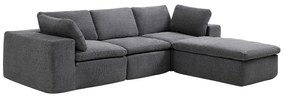 Kanapa narożna modułowa z antracytowej tkaniny  CORTOLINE