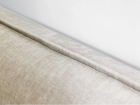 Beżowe tapicerowane łóżko dwuosobowe ze schowkiem i stelażem 180x200 cm Jade – Bobochic Paris