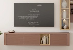 Szafka RTV Breathtaker 220 cm, kolor terakota/dąb Mauvella