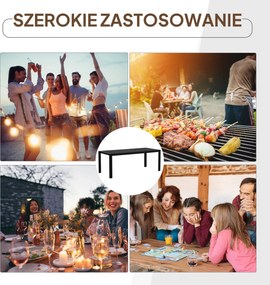 Outsunny Stół Tarasowy – Modny i Trwały, z Aluminium i Polidrewna, Czarny, 190x84,5x72 cm