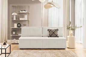 Kanapa Solvero z funkcją spania - jasny beż plusz Tilia 01