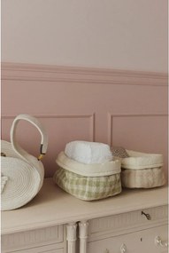 Jasnozielony tekstylny dziecięcy kosz na zabawki 30x20x20 cm Swan Matcha – Lorena Canals