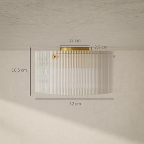 HOMCOM Lampa sufitowa z abażurem z akrylu, Metal, Kompatybilna z halogenem i LED