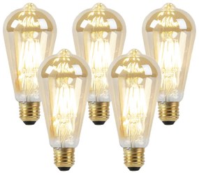 Zestaw 5 żarówek LED E27 Dim to Warm Gold 8W 806lm 2000-2700K