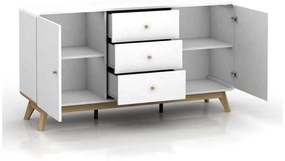 Biała niska komoda 140x75 cm Caitlin – Støraa