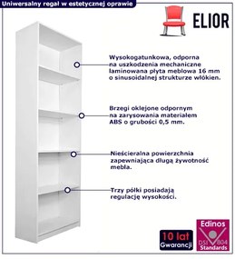 Biały minimalistyczny regał 60 cm - Lobert 5X