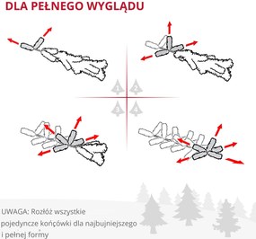 Choinka Drzewko świąteczne Sztuczna jodła z jagodami, metalowy stojak, PET | Aosom PL