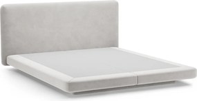 Jasnoszare tapicerowane łóżko dwuosobowe 180x200 cm Linea – Micadoni