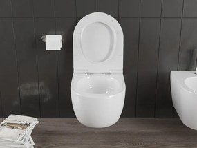Mexen Carmen miska wc Rimless Tornado z deską wolnoopadającą slim, duroplast, biała połysk - 30880500T