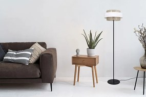 Beżowo-biała lampa stojąca abażurowa boho - A523 Tilda 16X