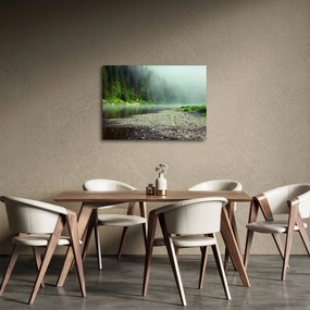 Obraz - rzeka przy lesie (70x50 cm)
