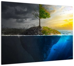 Obraz przedstawiający dwie strony (70x50 cm)