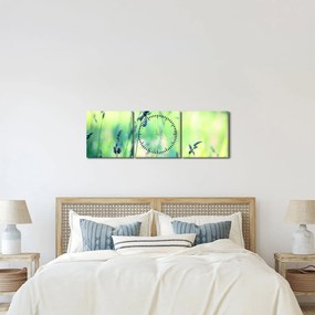 Obraz - Szczegół łąki (z zegarem) (90x30 cm)