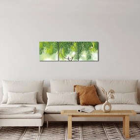 Obraz - Jeleń w lesie (z zegarem) (90x30 cm)