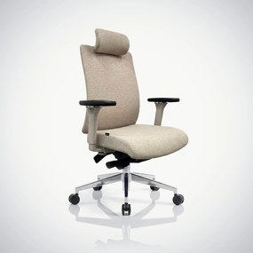 Fotel biurowy ergonomiczny jasnobeżowy VECTOR