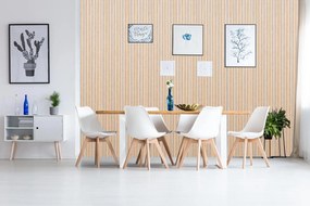 Drewniany panel akustyczny, 2400 x 600 mm, szary podkład, dąb