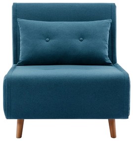 Fotel rozkładany tapicerowany niebieski URIBIA