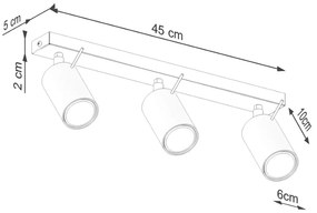 Ceglasta lampa sufitowa 6x45 cm Etna – Nice Lamps