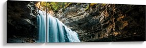 Obraz leśnego wodospadu (170x50 cm)