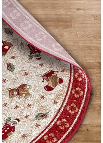 Czerwony okrągły dywan z mieszanki bawełny ze świątecznym motywem ø 160 cm Toy's Delight Red Christmas – Villeroy&amp;Boch