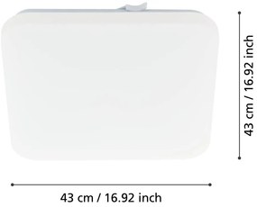 Biała lampa sufitowa LED 43x43 cm FRANIA – EGLO