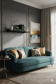 Dwie czarne półki ścienne w klasycznym stylu 50 cm G5-A30