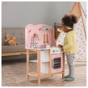 Viga polarb drewniana kuchnia z akcesoriami silver - pink