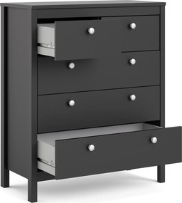 Czarna komoda pokojowa z szufladami Madrid 3+2