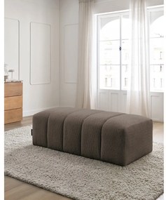Brązowy podnóżek z materiału bouclé Annecy – Bobochic Paris