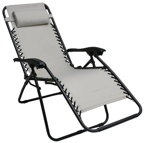 Fotel ogrodowy rozkładany Relax jasnoszary PATIO