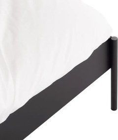 Czarne stalowe tapicerowane łóżko dwuosobowe ze stelażem 180x200 cm Eton Basic – noo.ma