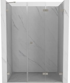 Mexen Lunar-F drzwi prysznicowe składane prawe 150 cm, transparent, nikiel szczotkowany - 836S-150-050-97-00-P