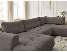 Szarobrązowy rozkładany/ze schowkiem narożnik (prawostronny/w kształcie litery U) Fuji – Bobochic Paris