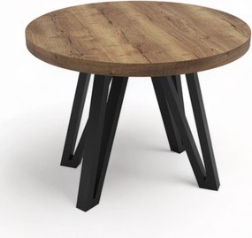 Stół okrągły METAL HALIFAX TABAK rozsuwany 100/200 + nogi metalowe industrial