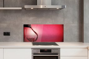 Panel szklany do Kuchni Kieliszek Wina na Czerwonym Tle