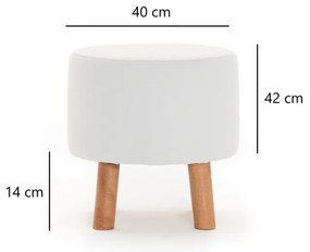 Biały puf Silindir – Balcab Home
